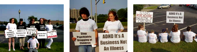 AbleChild's parent members and children rallied against labels and drugs on June 22, 2006 in West Haven , CT. Members protested outside the Savin Rock Conference Center where a “Children's Behavioral Health Expo” was being held.